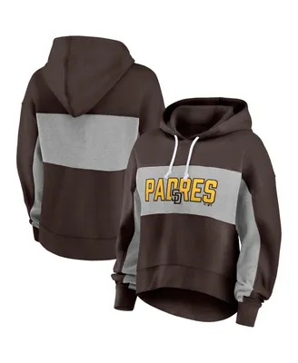 Women's Fanatics Brown San Diego Padres Filled Stat Sheet Pullover Hoodie