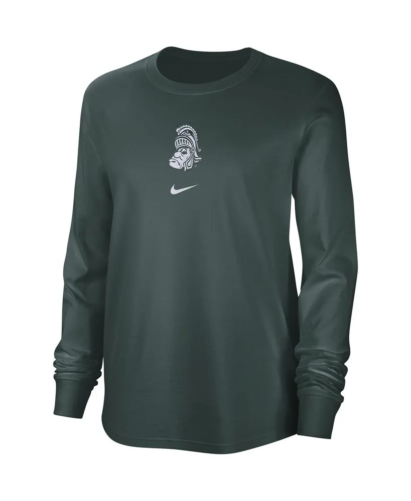 Women's Nike Green Distressed Michigan State Spartans Vintage-Like Long Sleeve T-shirt