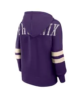 Women's Fanatics Purple Distressed Phoenix Suns Bold Move Dolman V-Neck Pullover Hoodie