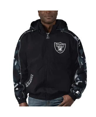 Men's Starter Black Las Vegas Raiders Thursday Night Gridiron Full-Zip Hoodie Jacket