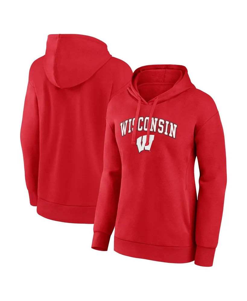 Women's Fanatics Red Wisconsin Badgers Evergreen Campus Pullover Hoodie