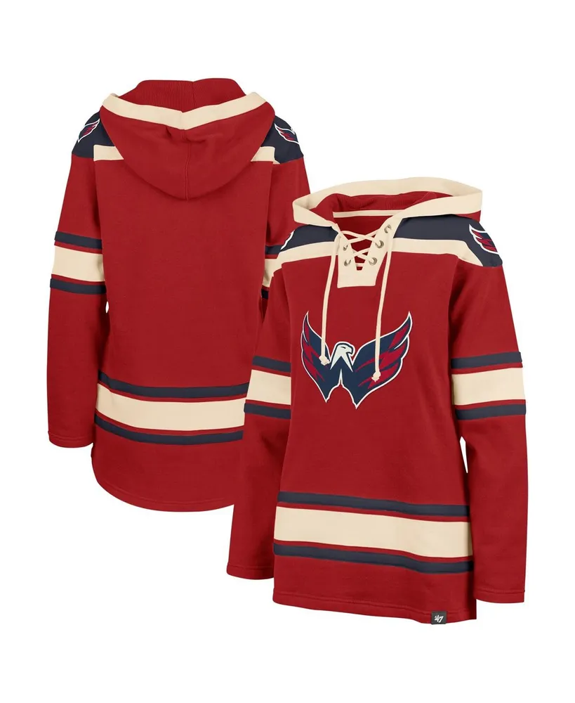 Women's '47 Brand Red Washington Capitals Superior Lacer Pullover Hoodie