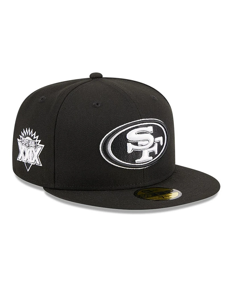 Men's New Era Black San Francisco 49ers Main Patch 59FIFTY Fitted Hat