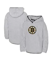 Big Girls Heather Gray Boston Bruins Ultimate Teddy Fleece Pullover Hoodie