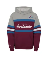 Big Boys Mitchell & Ness Gray Colorado Avalanche Head Coach Pullover Hoodie