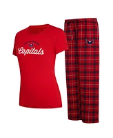 Women's Concepts Sport Red, Navy Washington Capitals Arctic T-shirt and Pajama Pants Sleep Set