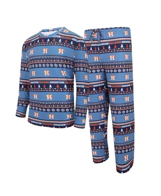 Men's Concepts Sport Navy Houston Astros Knit Ugly Sweater Long Sleeve Top and Pants Set