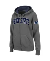Women's Colosseum Charcoal Penn State Nittany Lions Arched Name Full-Zip Hoodie