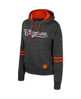 Women's Colosseum Charcoal Clemson Tigers Catherine Speckle Pullover Hoodie