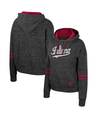 Women's Colosseum Charcoal Indiana Hoosiers Catherine Speckle Pullover Hoodie