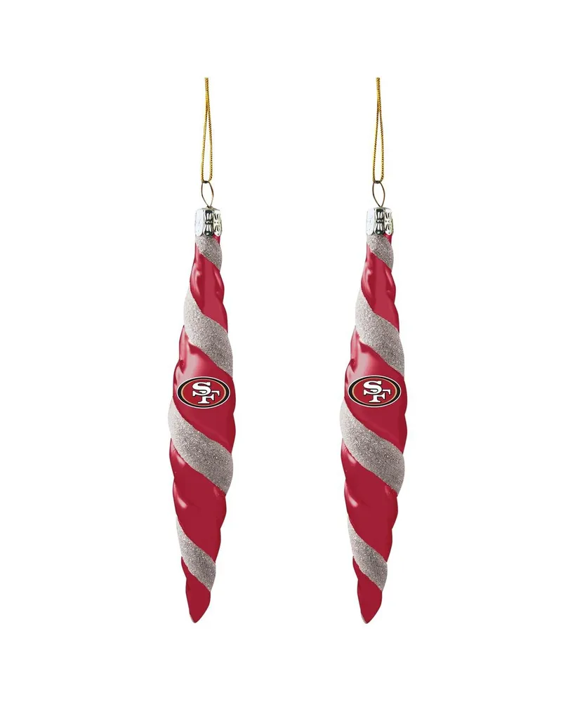 San Francisco 49ers Two-Pack Swirl Blown Glass Ornament Set