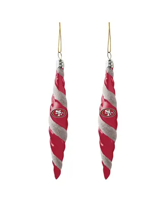 San Francisco 49ers Two-Pack Swirl Blown Glass Ornament Set