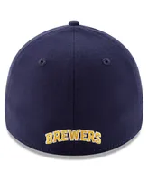 Men's New Era Navy Milwaukee Brewers 2023 Postseason 39THIRTY Flex Hat