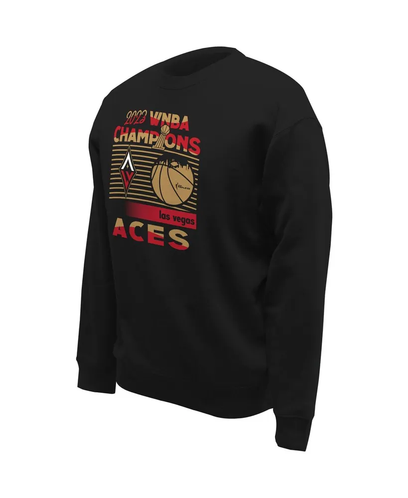 Men's and Women's Stadium Essentials Black Las Vegas Aces 2023 Wnba Finals Champions Baller Crewneck Pullover Sweatshirt