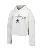 Women's Concepts Sport White Dallas Cowboys Fluffy Pullover Sweatshirt and Shorts Sleep Set