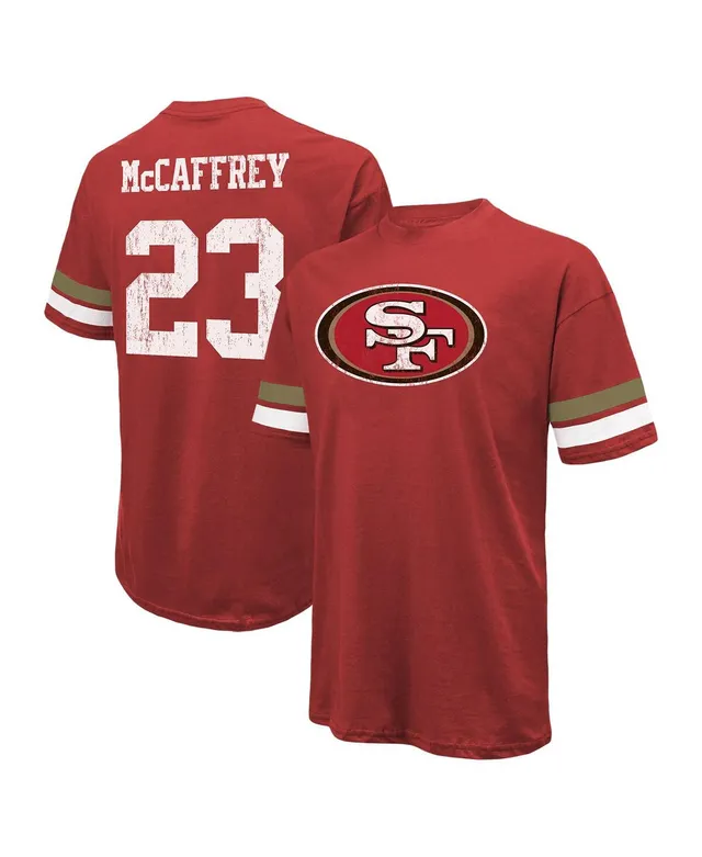 Majestic Men's Majestic Threads Christian McCaffrey Scarlet Distressed San  Francisco 49ers Name and Number Oversize Fit T-shirt