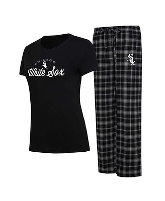 Women's Concepts Sport Black, Gray Chicago White Sox Arctic T-shirt and Flannel Pants Sleep Set