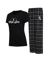 Women's Concepts Sport Black, Gray Chicago White Sox Arctic T-shirt and Flannel Pants Sleep Set