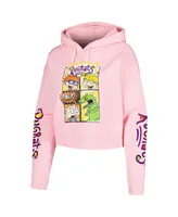 Men's and Women's Freeze Max Pink Rugrats Comic Strip Cropped Pullover Hoodie