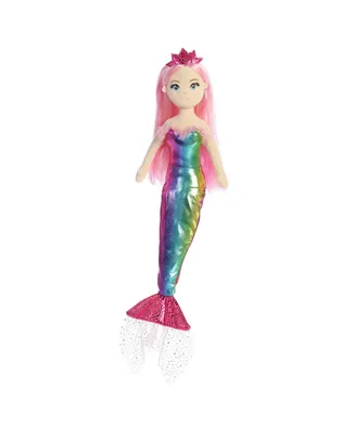Aurora Large Nanda Sea Sparkles Enchanting Plush Toy Pink 18"