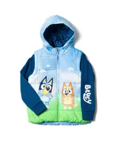 Bluey Bingo Girls Zip Up Vest 2fer Jacket