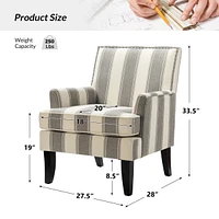 Herrera Classic Upholstered Armchair with Nail Head Trim