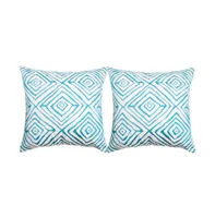 Safavieh Indoor/Outdoor Diamonds Five 20" x 20" Pillow (Set of 2)