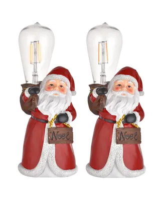 Yescom Resin Santa Claus Light Christmas Party Tabletop Decoration with Led Lamp 2 Pack