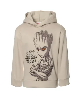 Marvel Guardians of the Galaxy Groot Boys Fleece Pullover Hoodie Gray