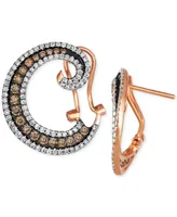 Le Vian Chocolatier Chocolate Diamond & Vanilla Diamond Spiral Hoop Earrings (1-3/8 ct. t.w.) in 14k Rose Gold