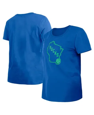 Women's New Era Blue Milwaukee Bucks 2023/24 City Edition T-shirt