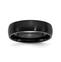 Chisel Stainless Steel Brushed Black Ip-plated 6mm Band Ring