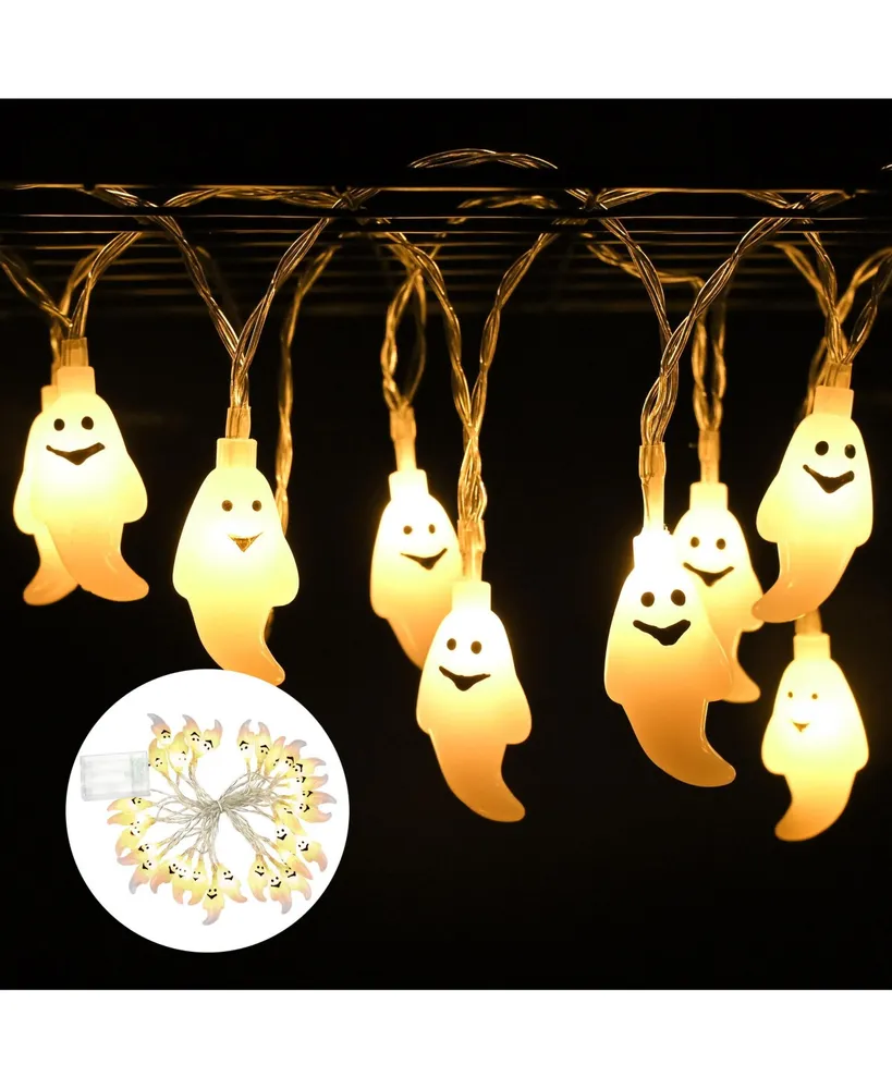 15ft Halloween String Lights White Ghost 30 Fairy Led Light Indoor Outdoor Decor