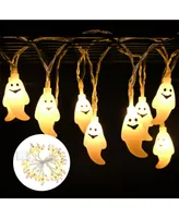 15ft Halloween String Lights White Ghost 30 Fairy Led Light Indoor Outdoor Decor