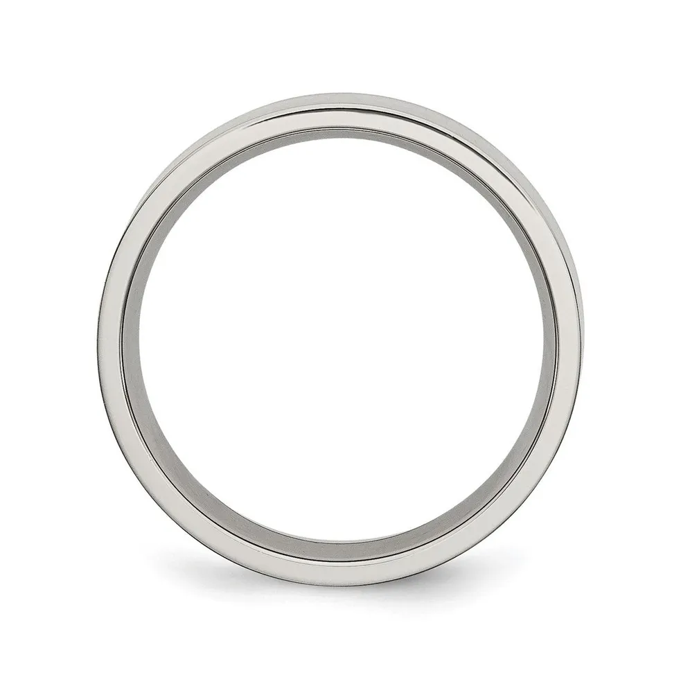 Chisel Stainless Steel Brushed 6mm Flat Band Ring