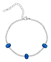 Macy's Simulated Sapphire and Cubic Zirconia Tennis Bracelet