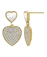 Macy's Simulated Mother of Pearl and Cubic Zirconia Heart Earring