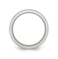 Chisel Stainless Steel Polished Yellow Ip-plated Inlay 8mm Band Ring
