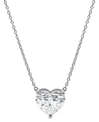 Badgley Mischka Certified Lab Grown Diamond Heart Solitaire Pendant Necklace (2 ct. t.w.) in 14k Gold, 16" + 2" extender