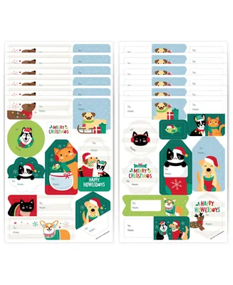 Christmas Pets Assorted Gift Tag To and From Stickers - 12 Sheets - 120 Stickers - Assorted Pre