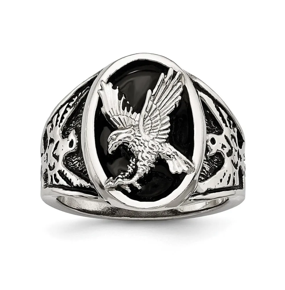 Vintage Style E Pluribus Unum American Eagle Seal Ring | Sterling Silver