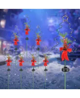 Solar Red Berries Tree Stake Lights Xmas Solar Pathway Light Garden Yard 8Pcs