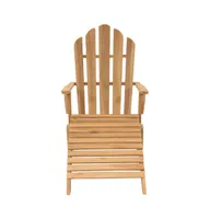 Adirondack Chair with Footrest Solid Teak Wood