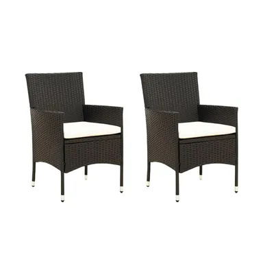 Patio Chairs with Cushions pcs Poly Rattan