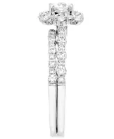 Diamond Halo Bridal Set (1 ct. t.w.) in 14k White Gold