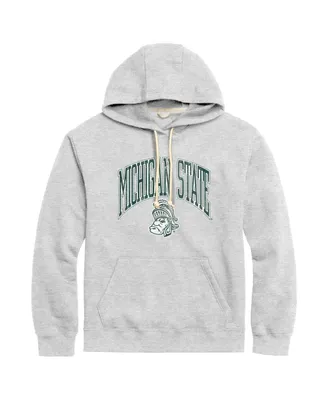 Men's League Collegiate Wear Heather Gray Distressed Michigan State Spartans Tall Arch Essential Pullover Hoodie