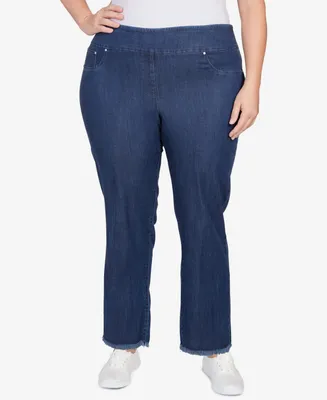 Ruby Rd. Plus Size Denim-Like Twill Ankle Pants