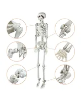Yescom 5.4 Ft Skeleton Bone Led Eye Life Size Halloween Decor Skull 2 Pack