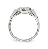 Chisel Stainless Steel Polished Sterling Silver Praying Hands Ring