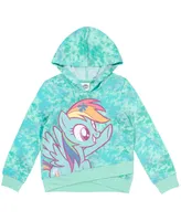 My Little Pony Rainbow Dash Girls French Terry Pullover Crossover Hoodie Toddler to Big Kid